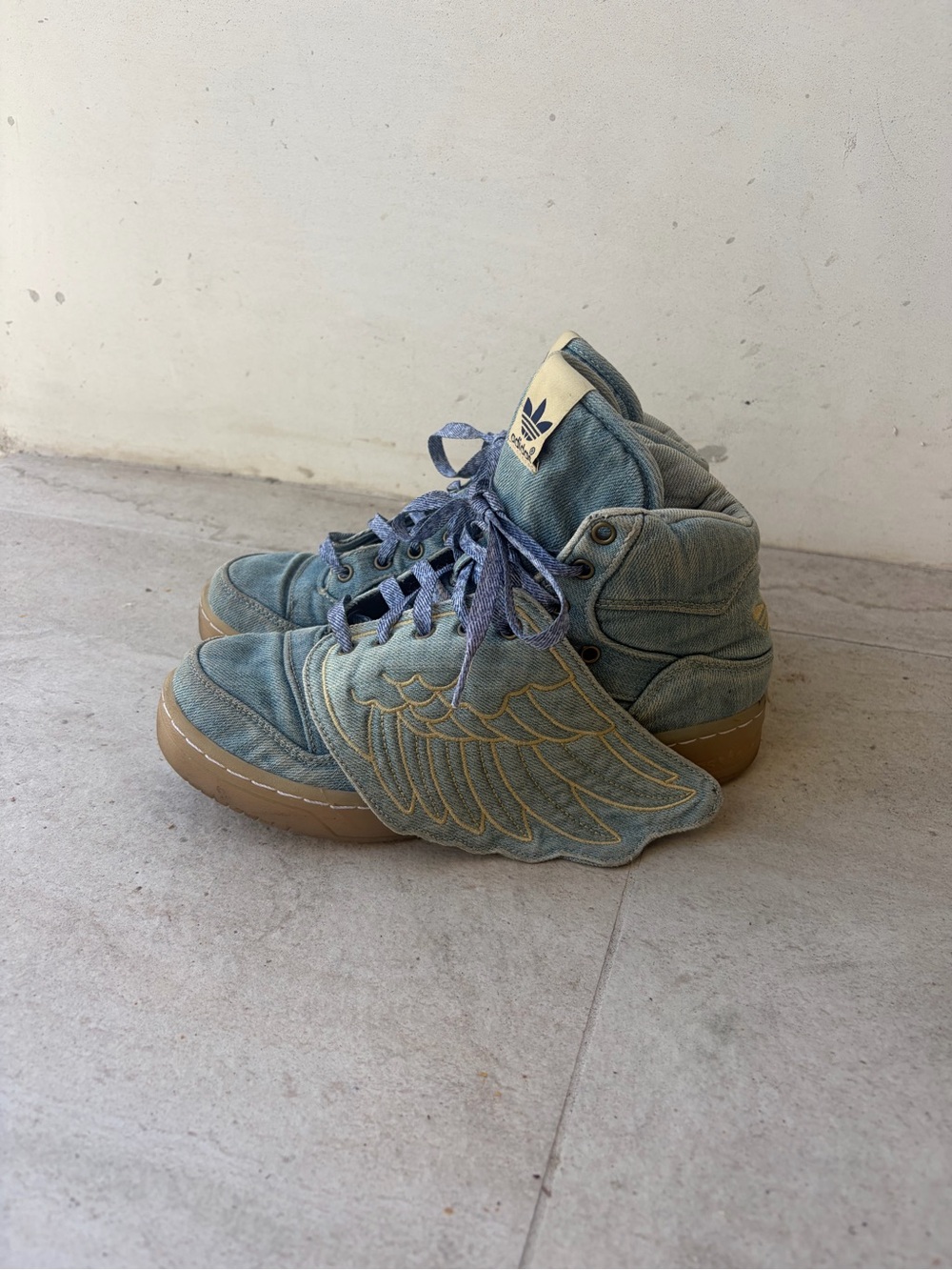 adidas Jeremy Scott denim Wing High-Top Sneakers